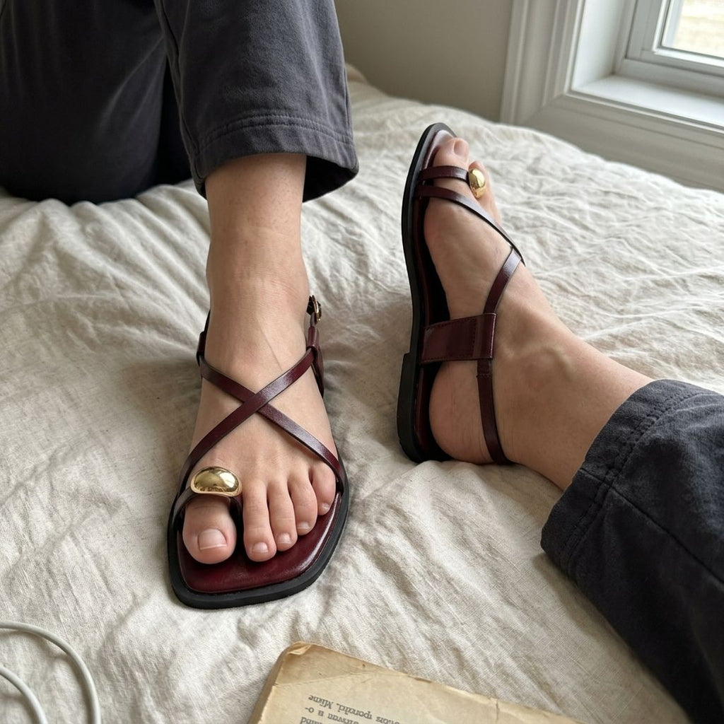 Sandale Lina Dorée burgundy
