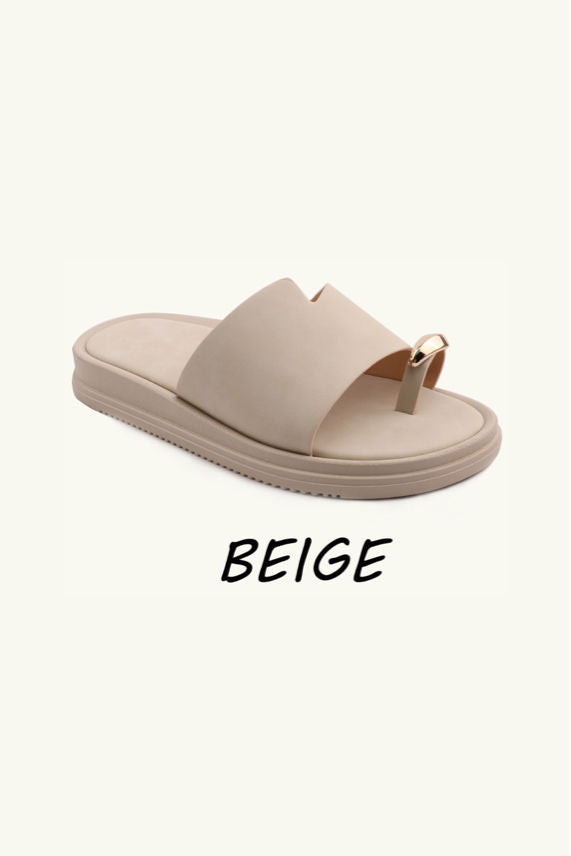 Mule Anneau Doré - beige