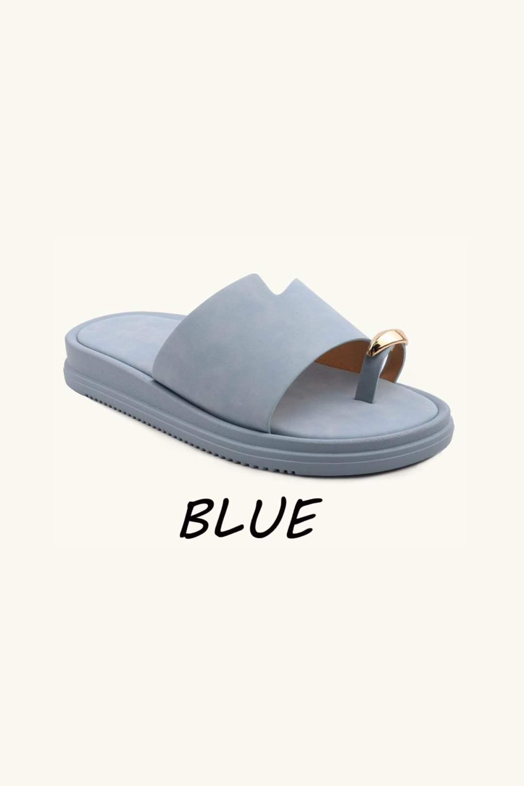Mule Anneau Doré - bleu