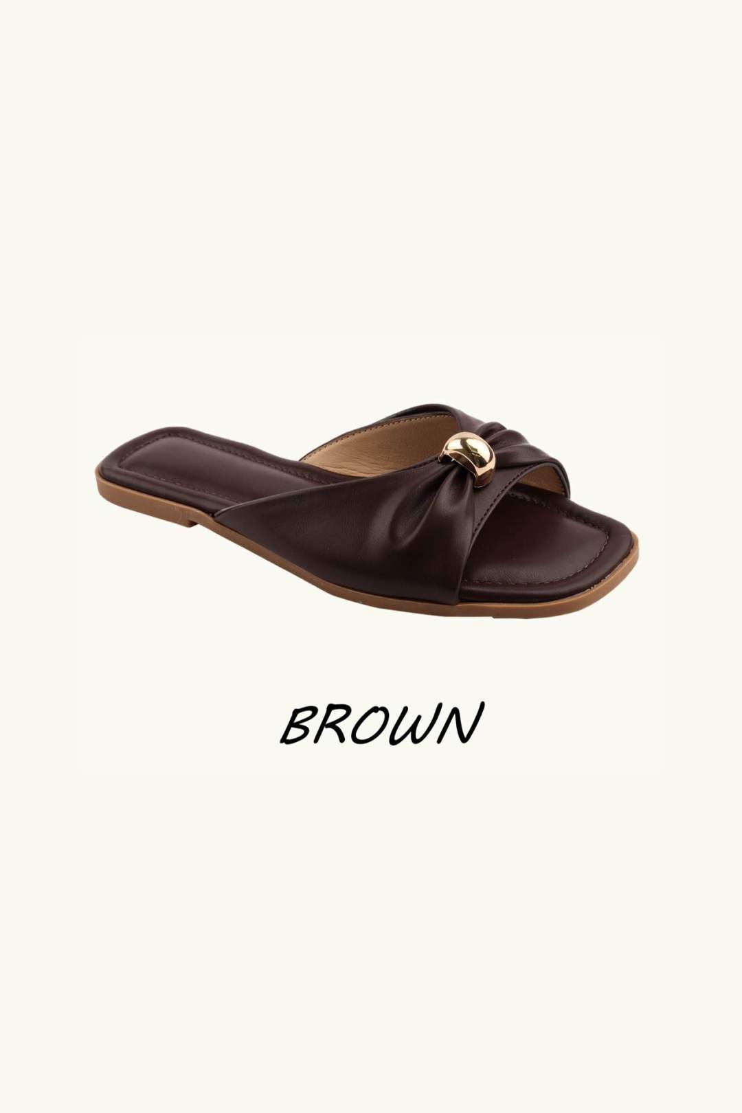 Mule Bride Croisée - marron