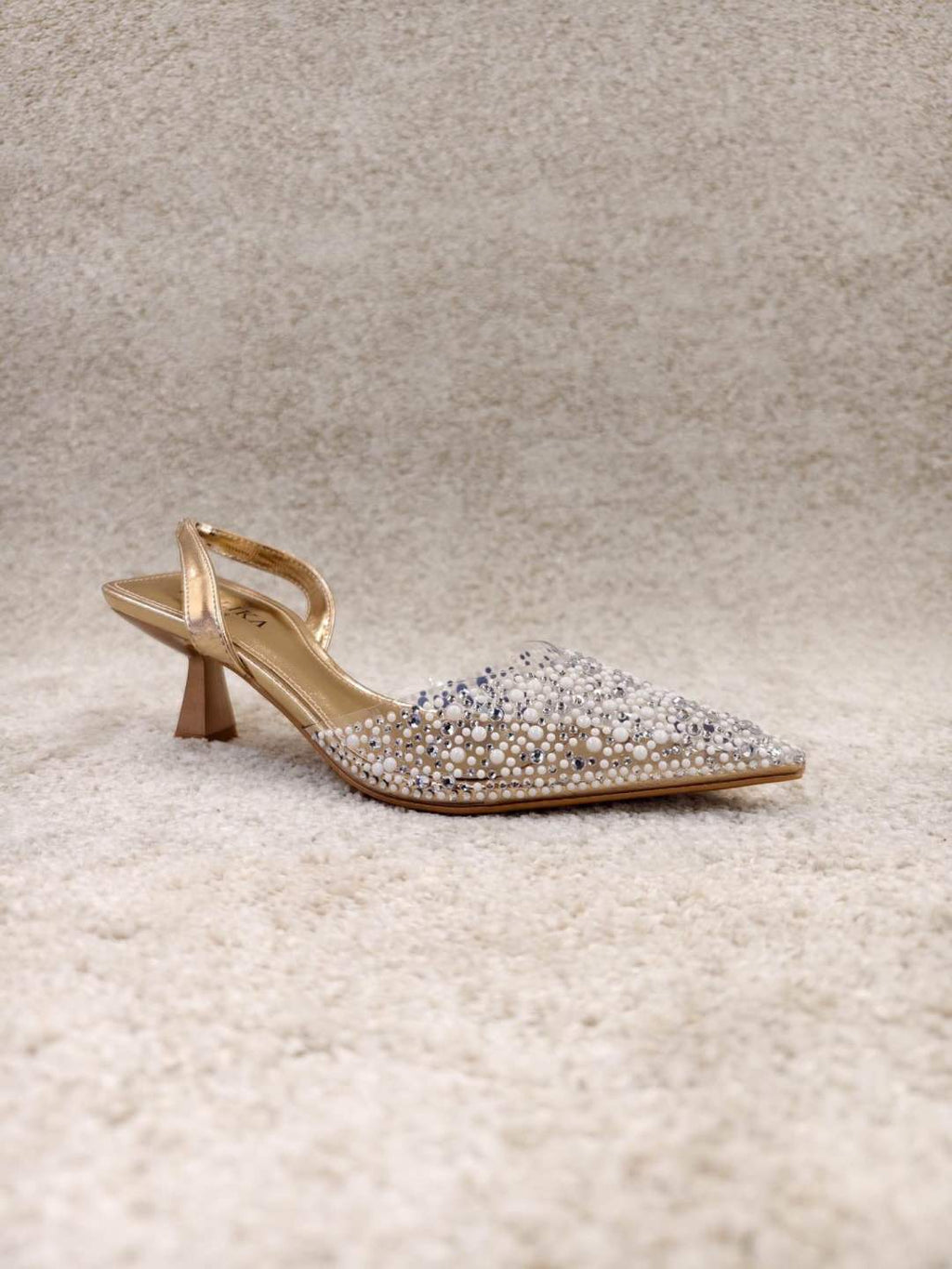 Crystal Élégance – Escarpins champagne