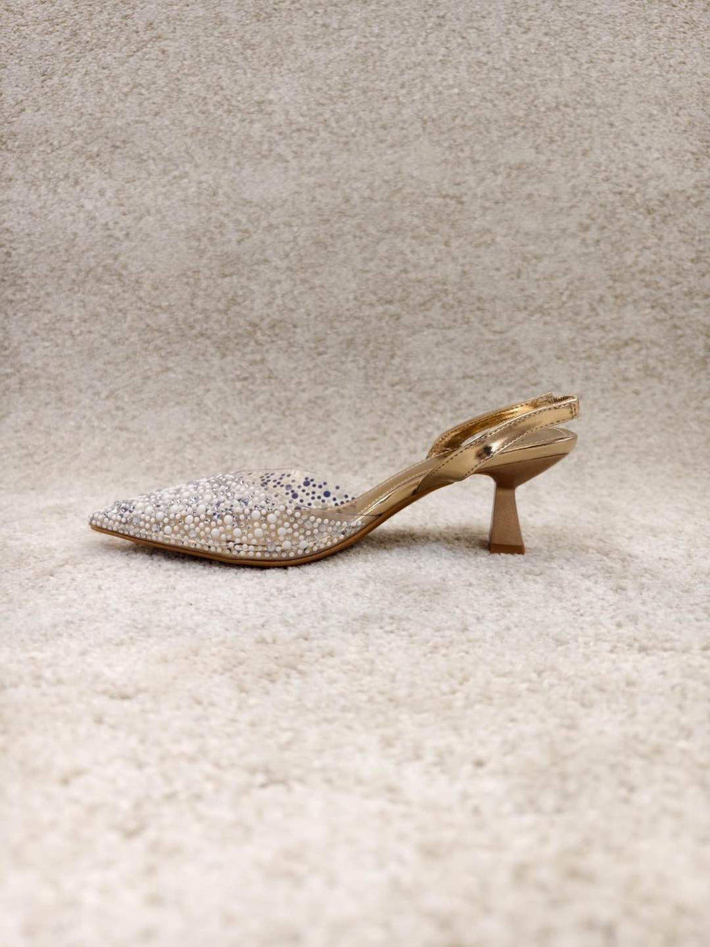 Crystal Élégance – Escarpins champagne