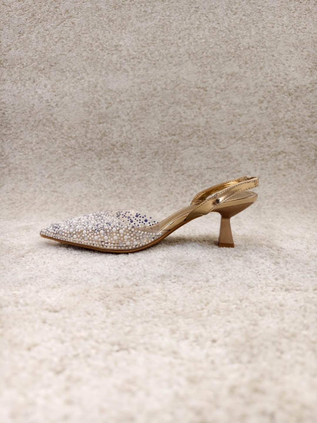 Crystal Élégance – Escarpins champagne