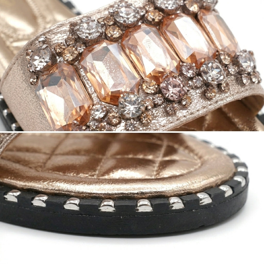 Mule Bijou Strass & Cristaux - rose