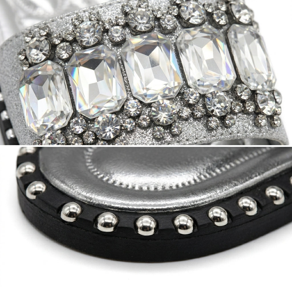 Mule Bijou Strass & Cristaux - silver