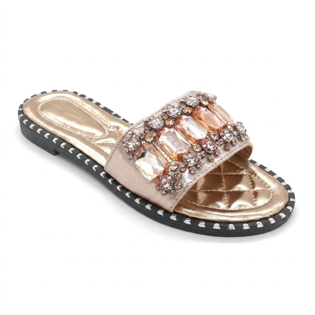 Mule Bijou Strass & Cristaux - rose