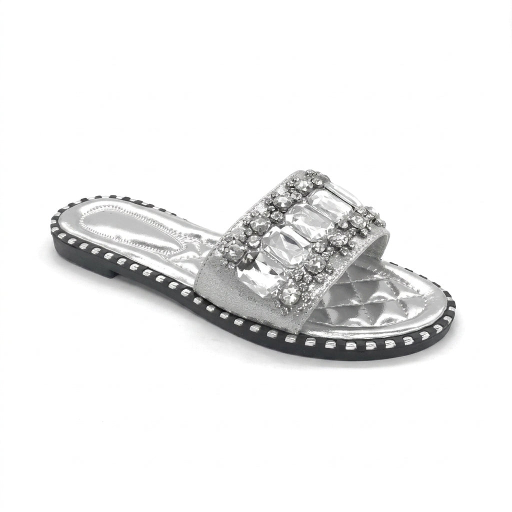 Mule Bijou Strass & Cristaux - silver