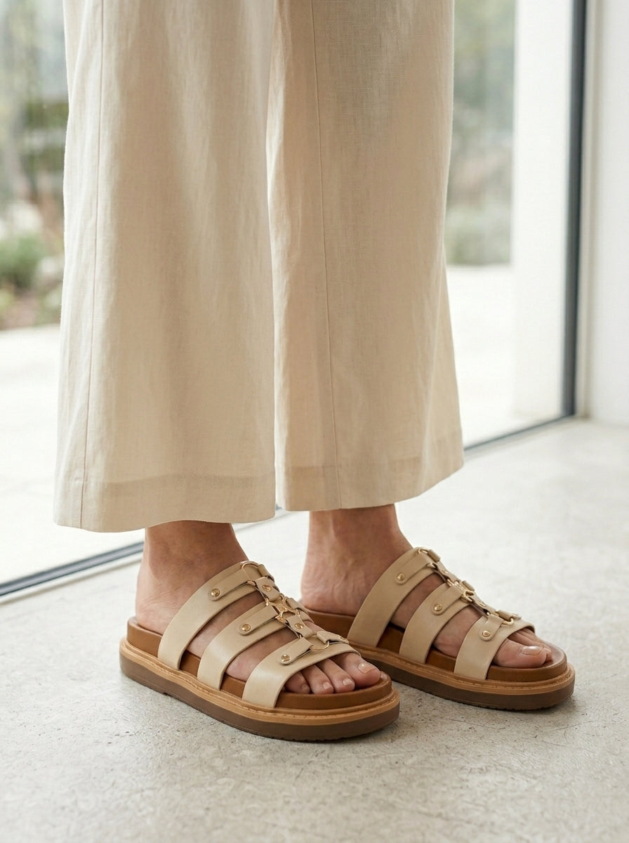Sandale Clou doré - beige