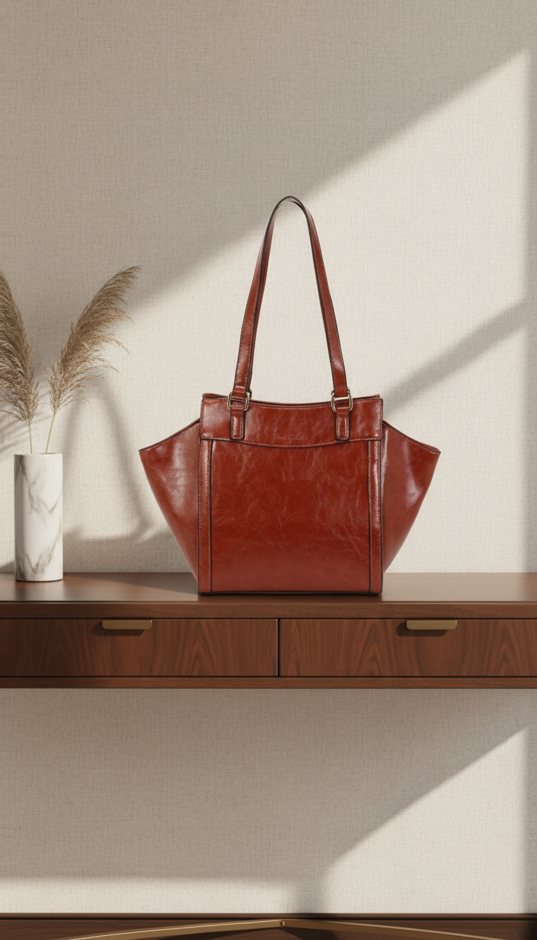 Cabas porté épaule camel