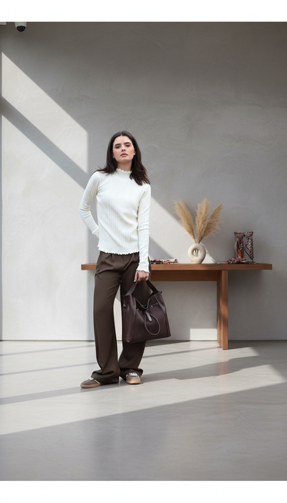 Sac porté main marron