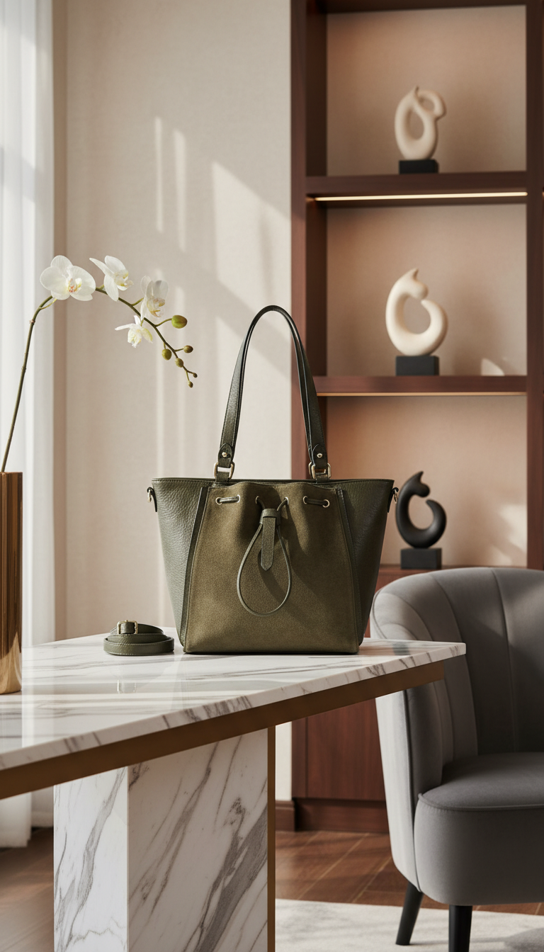Sac porté épaule kaki