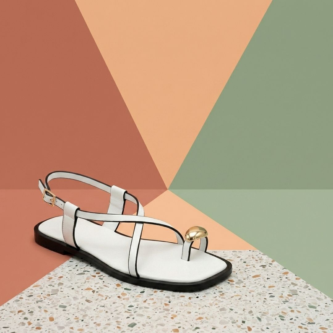 Sandale Lina Dorée blanc