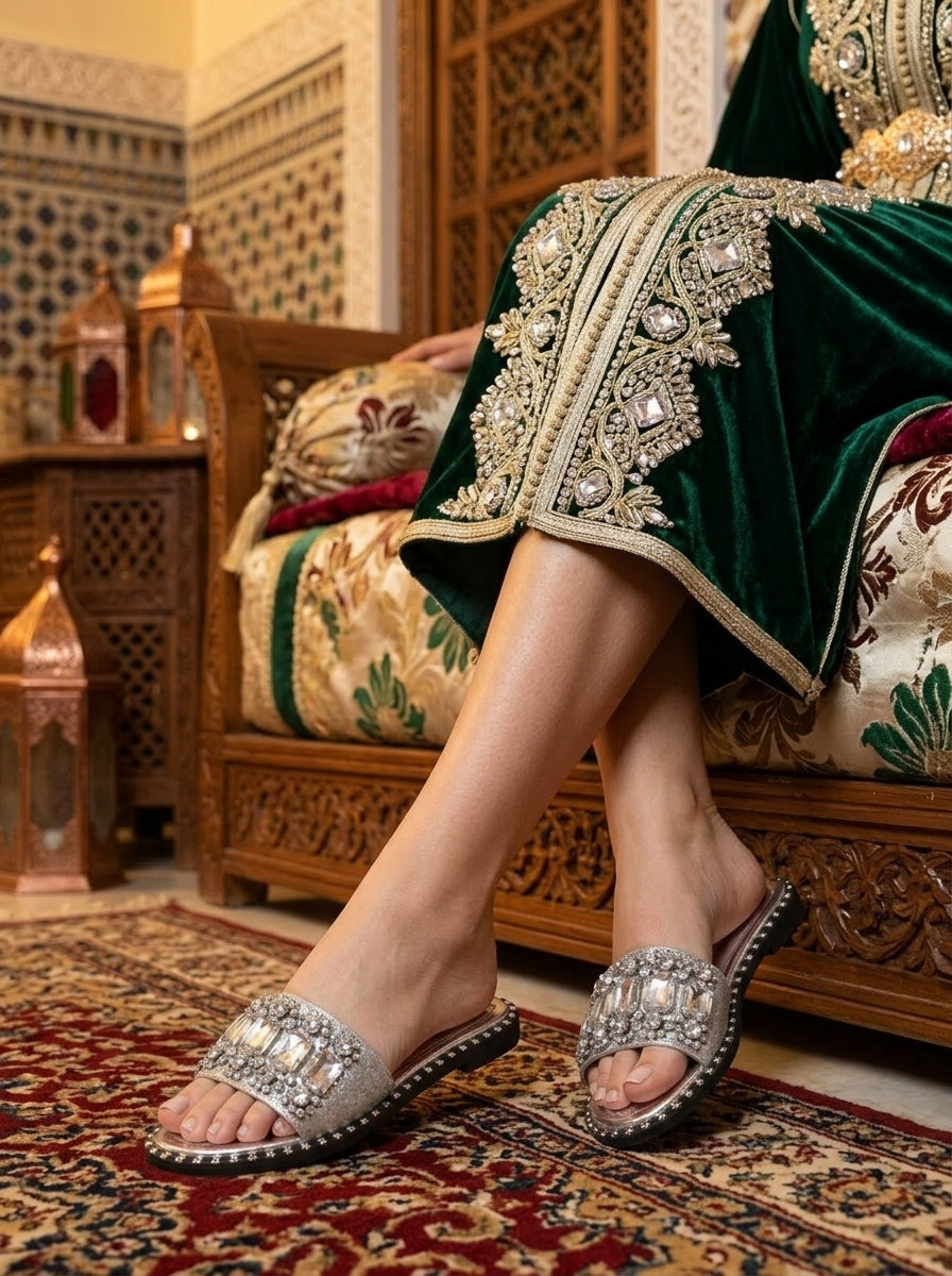 Mule Bijou Strass & Cristaux - silver