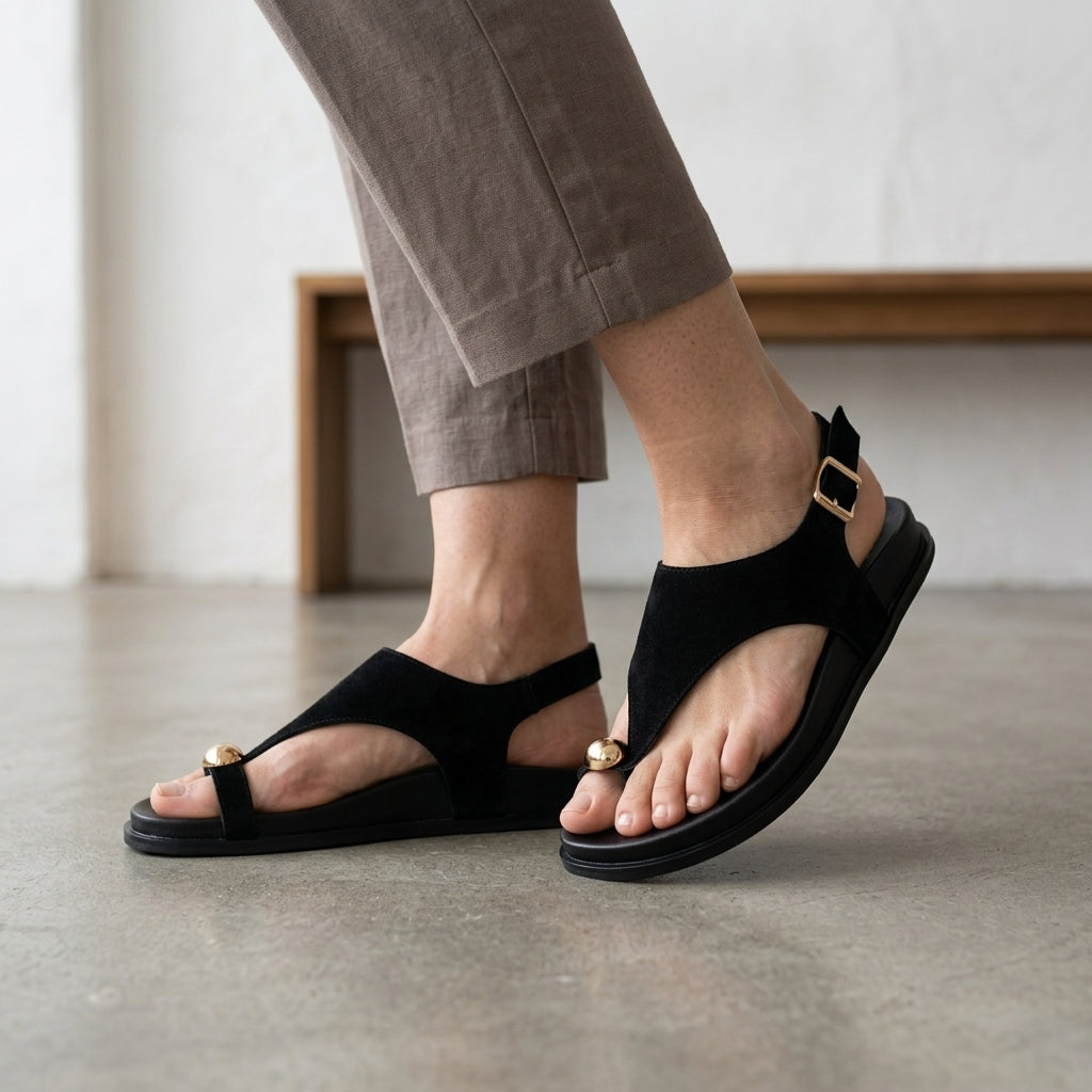 Mule Anneau Doré - noir