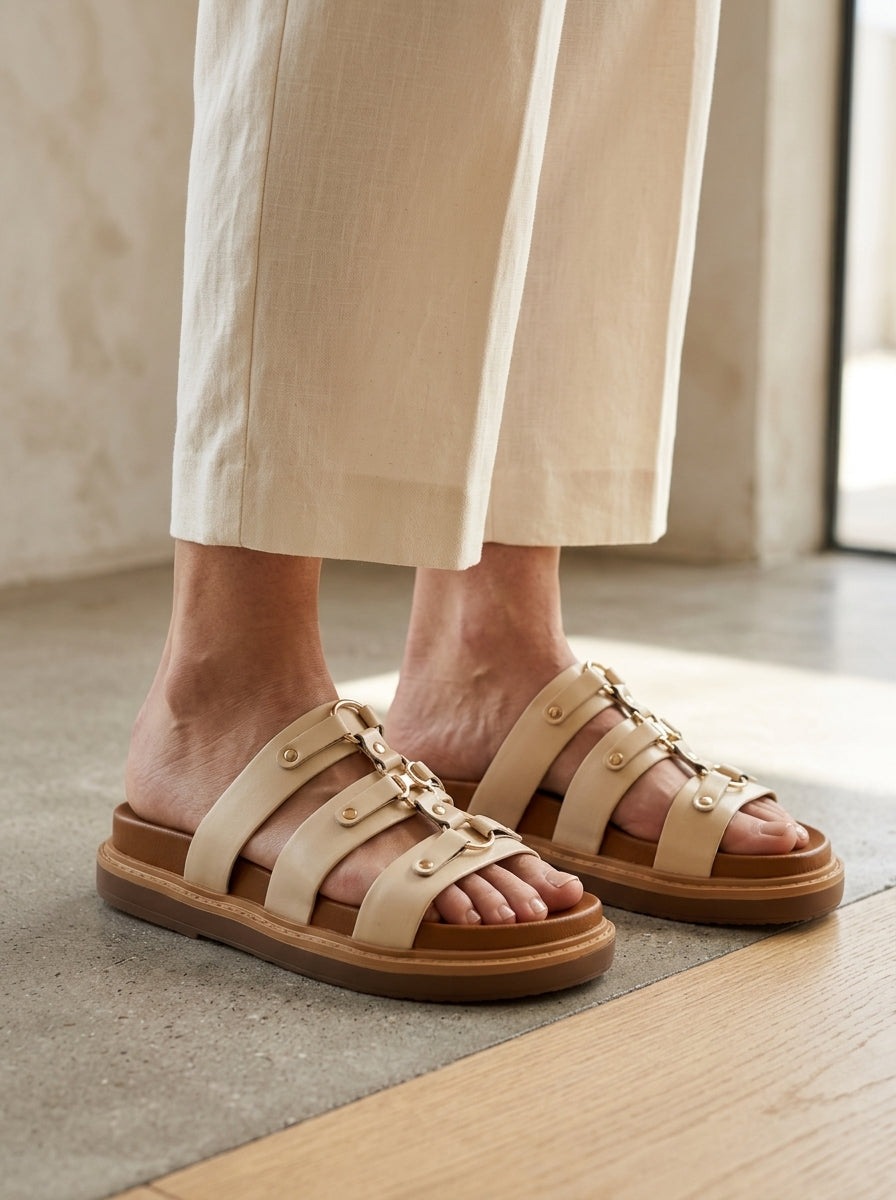 Sandale Clou doré - beige