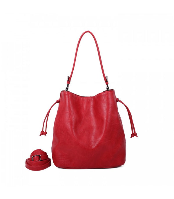 Sac seau porté épaule rouge