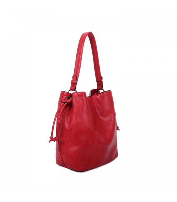 Sac seau porté épaule rouge