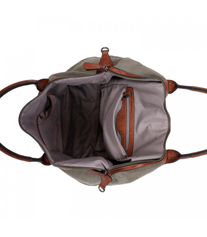 Sac week end en toile kaki