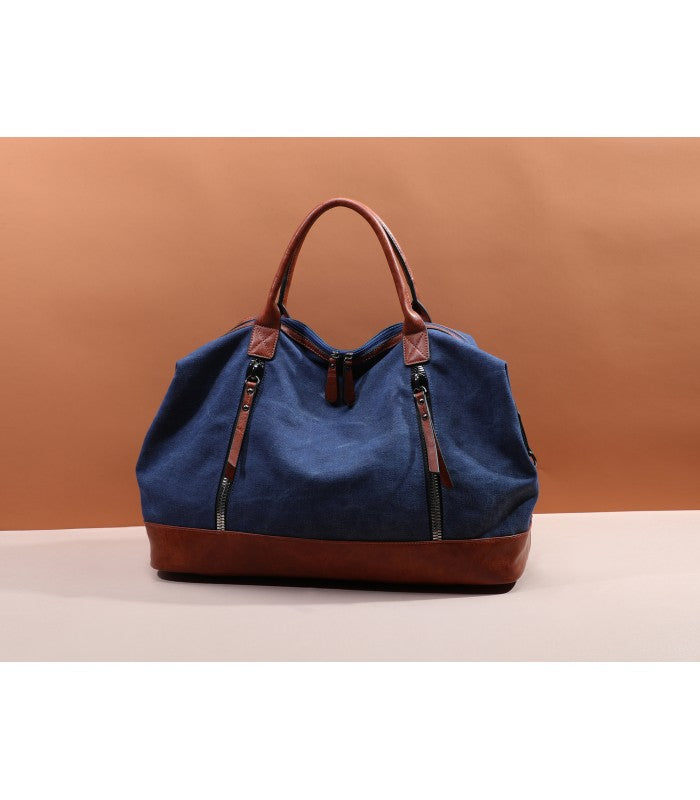 Sac week end en toile bleu