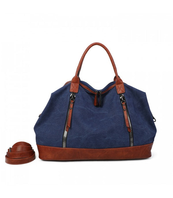 Sac week end en toile bleu