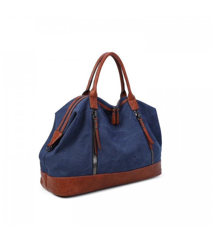 Sac week end en toile bleu