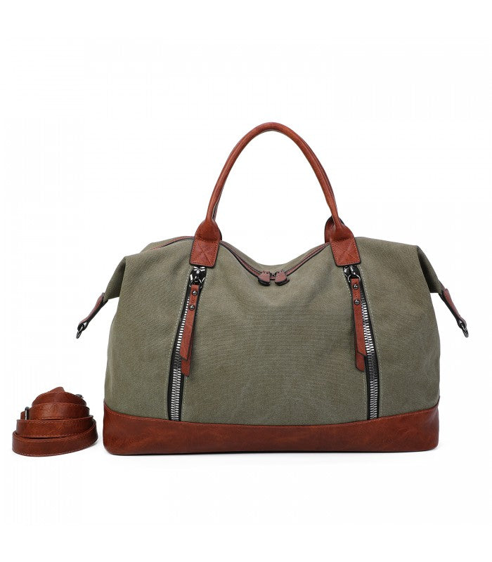 Sac week end en toile kaki