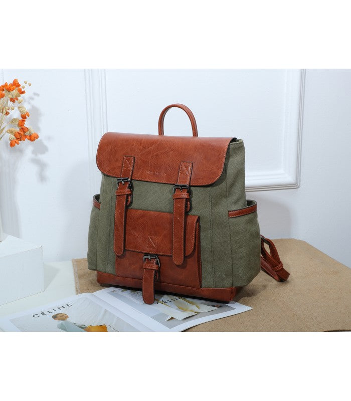 Samara Shop : E-boutique de Mode et produit pour femme. sac à dos Sac à dos kaki bi-matière