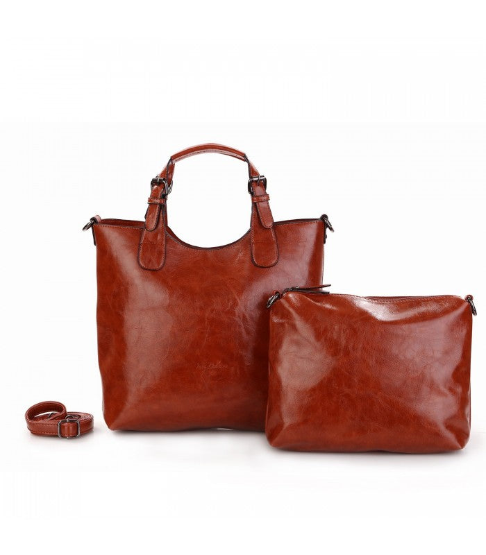 Samara Shop : E-boutique de Mode et produit pour femme. sac à main Sac porté main & pochette amovible camel