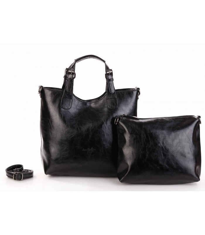 Samara Shop : E-boutique de Mode et produit pour femme. sac à main Sac porté main & pochette amovible noir